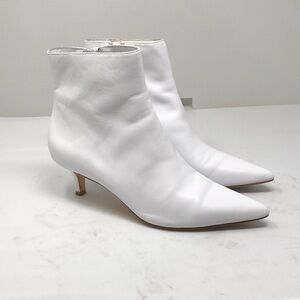 Reformation white kitten heel booties Sz 7